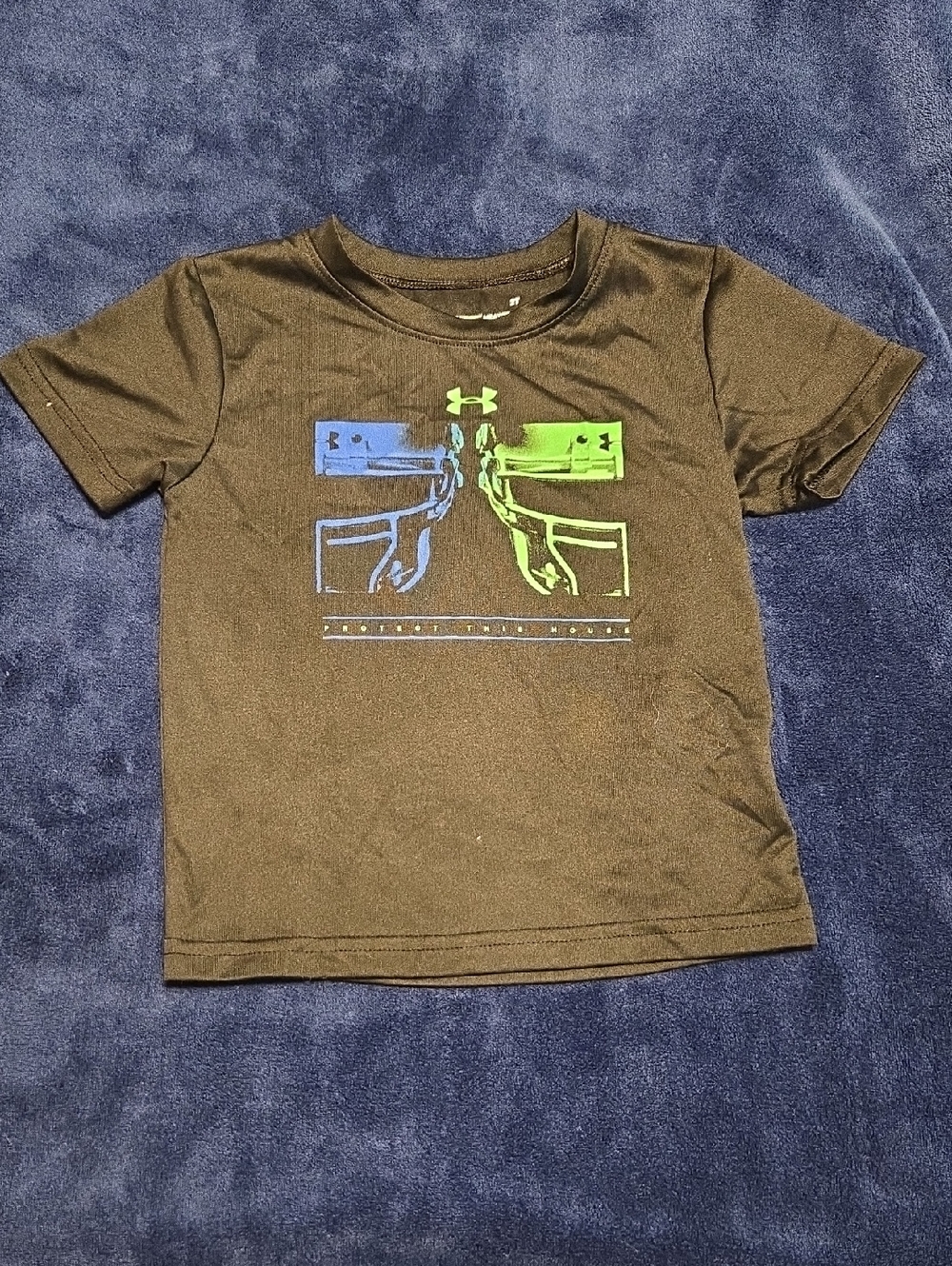 Under Armour Black Short-Sleeve Tee with Blue & Green Graphic